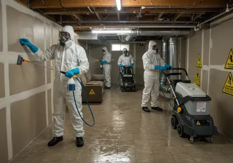 Basement Moisture Removal and Structural Drying process in Mankato, MN